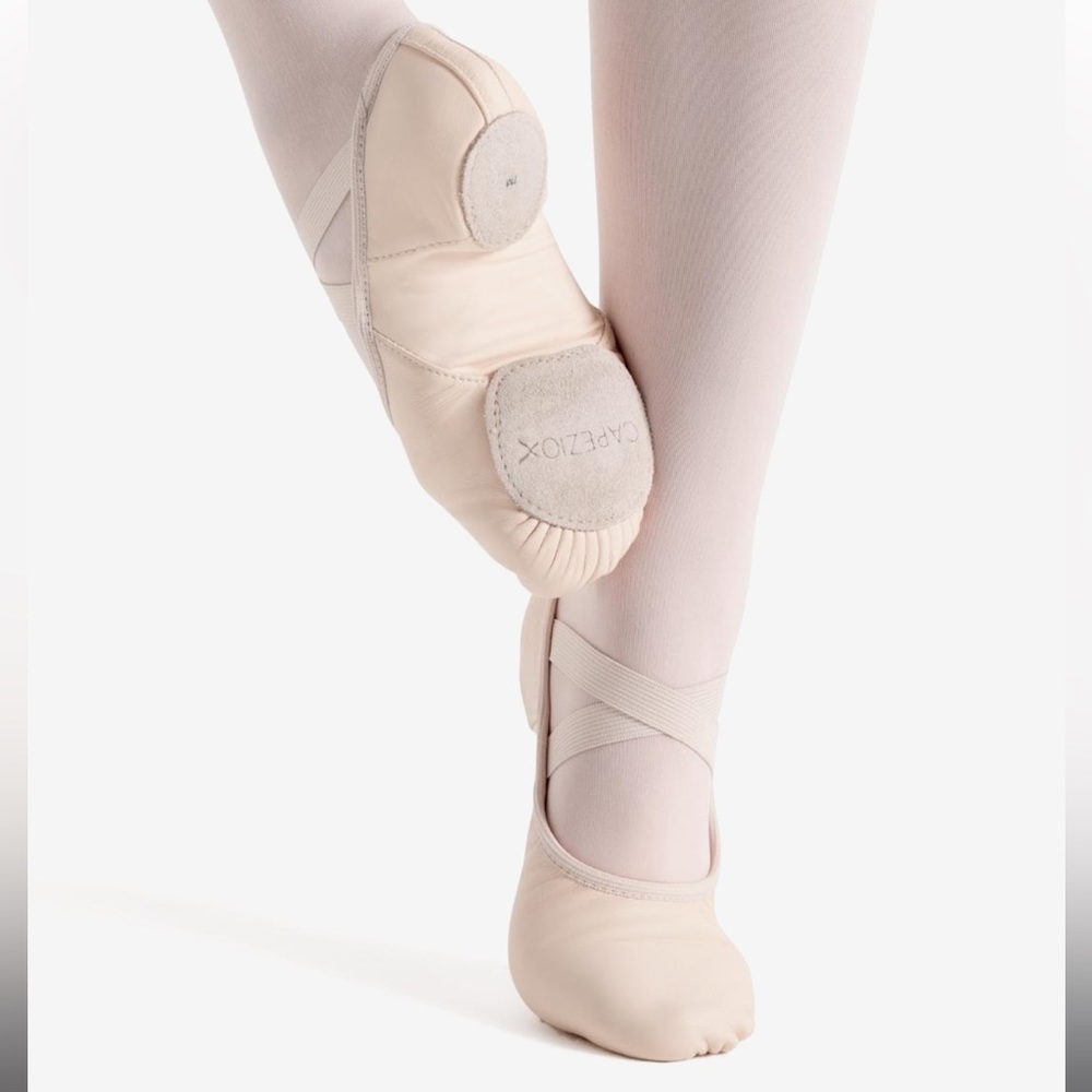 CAPEZIO Hanami Leather Ballet Shoe with Flex Arch in Light Pink 2038W - Picture 5 of 8